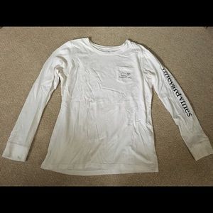 VINEYARD VINES White Long-Sleeve Whale Print Tee